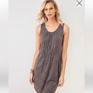 Garnet Hill Sleeveless Pocket-Detail Brown & Black Dress w/ Pockets Size Large